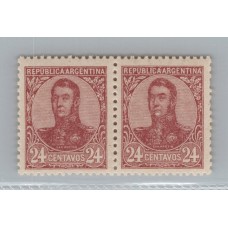 ARGENTINA 1908 GJ 285b PAREJA DE ESTAMPILLAS NUEVA MINT VARIEDAD CON Y SIN FILIGRANA RARA U$ 60